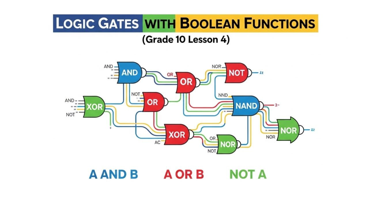 Logic Gates with Boolean Functions (Grade 10 Lesson 4) 🎨