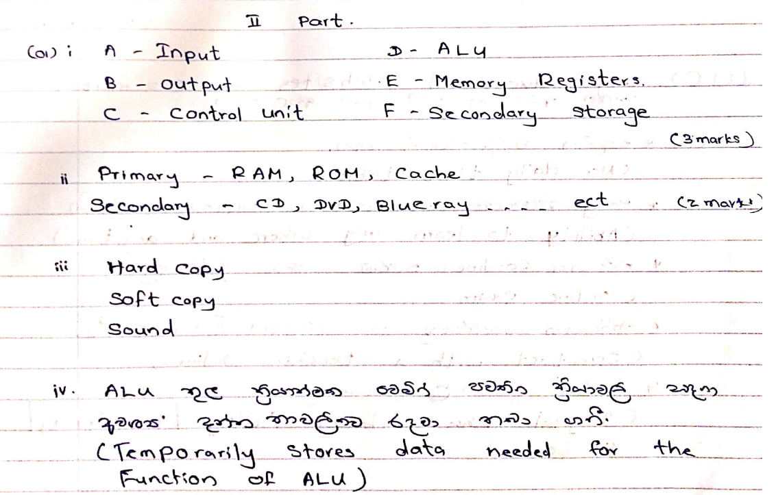 ol ict Question 1 Answer