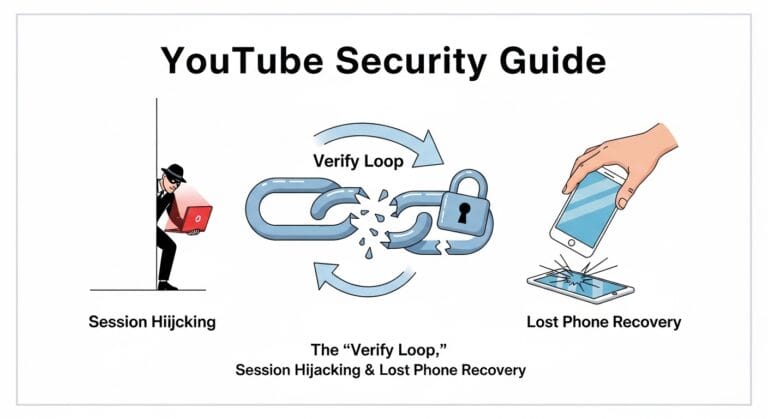 YouTube Security Guide: The “Verify Loop,” Session Hijacking & Lost Phone Recovery